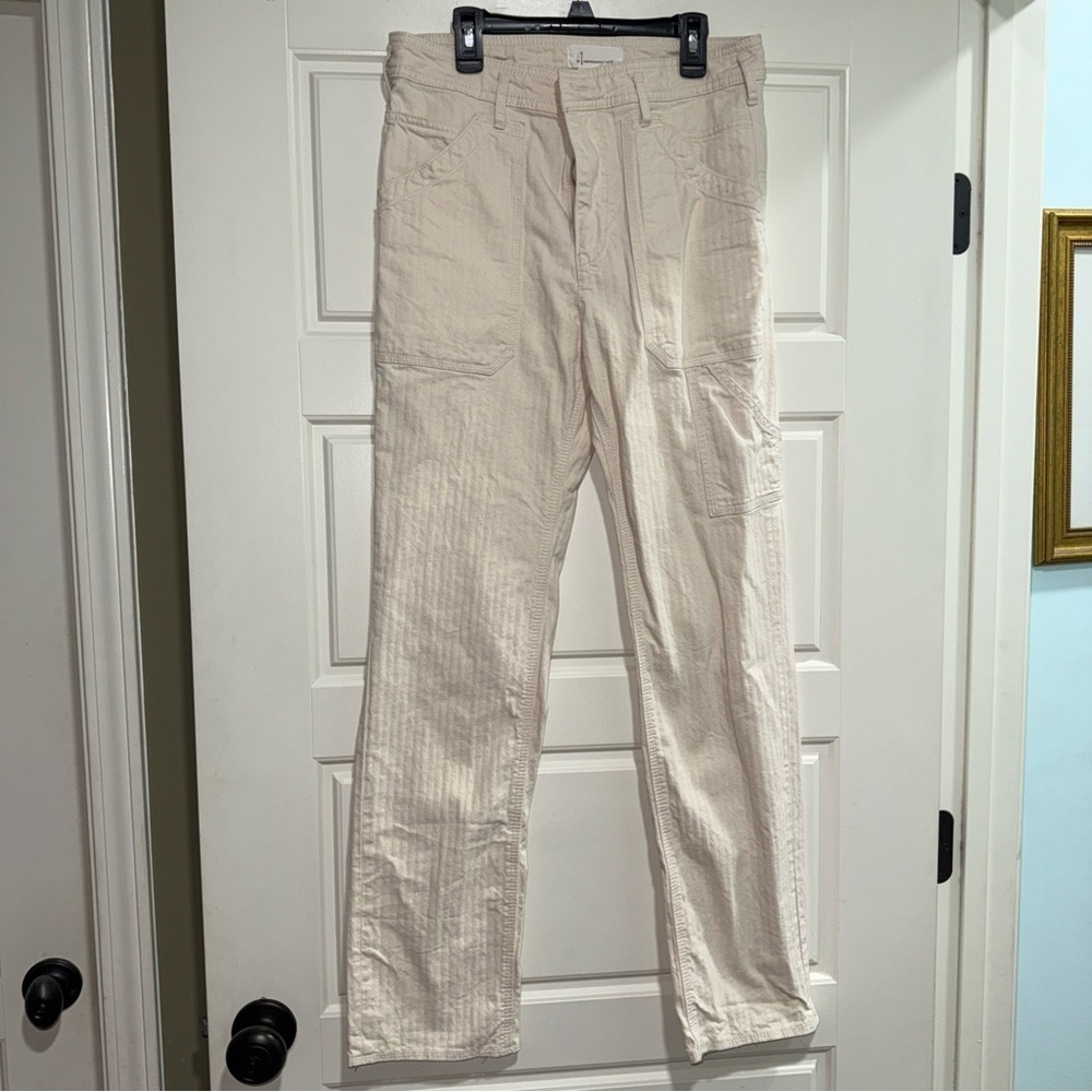 Anthropologie Cream Boot Cut Pants 27x30 ivory off white